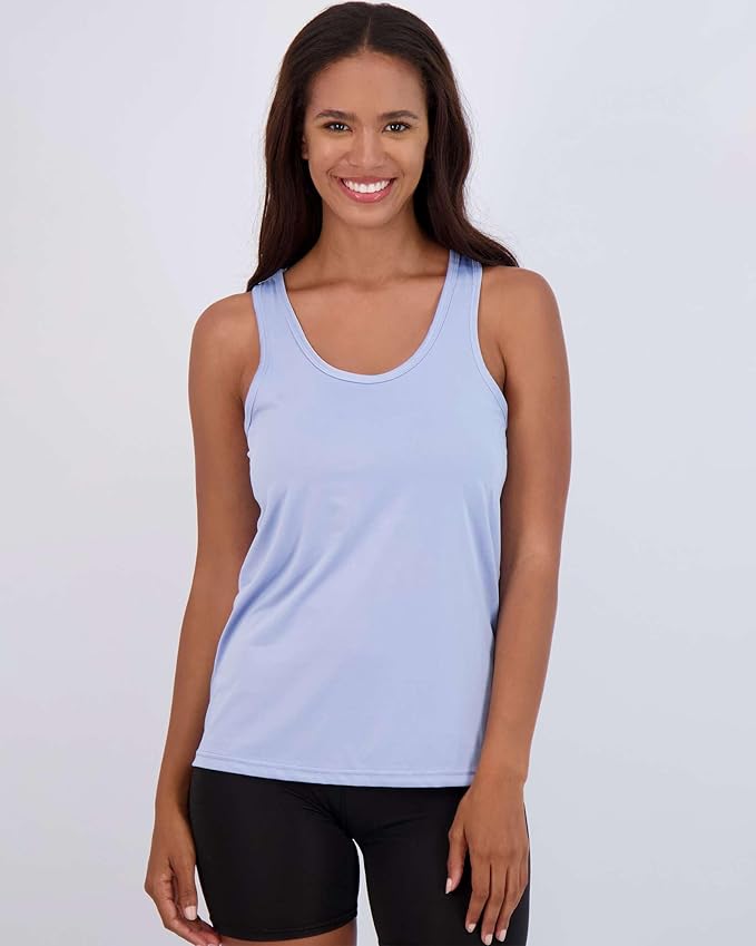 Real Essentials 5 Pack: Women's Racerback Tank Top Dry-Fit Athletic Performance Yoga Activewear (Available in Plus Size)