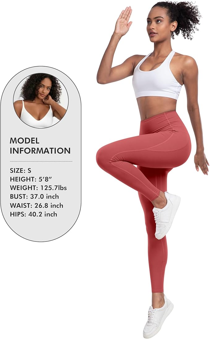 LZYVOO Leggings with Pockets for Women, 6 Packs Soft High Waisted Tummy Control Workout Yoga Pants