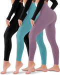 3 Pack Leggings for Women-No See-Through High Waisted Tummy Control Yoga Pants Workout Running Legging