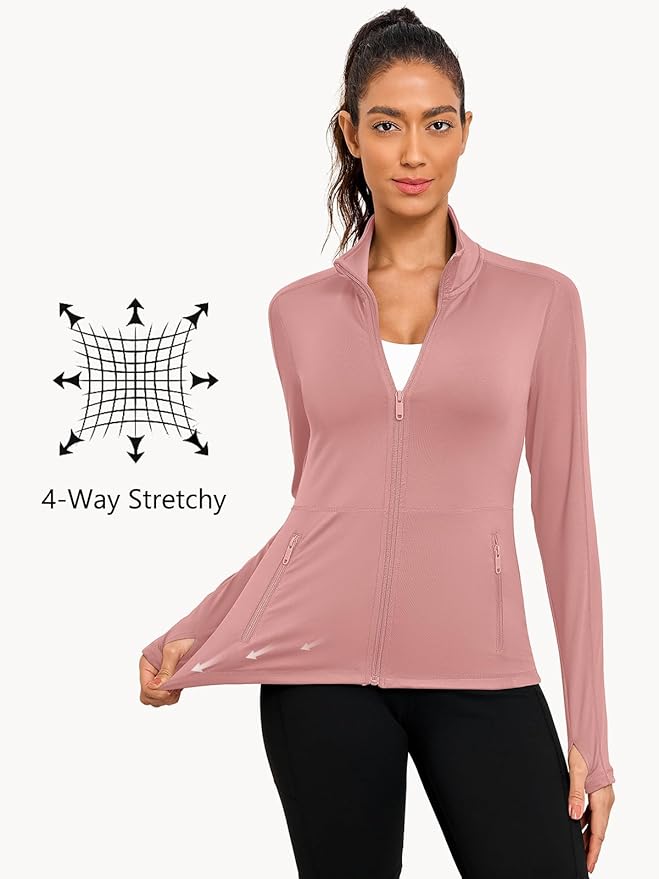VUTRU Women's Workout Yoga Jacket Full Zip Running Athletic Track Jacket