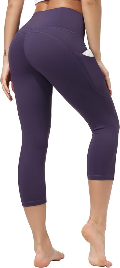 Dragon Fit High Waist Yoga Leggings with 3 Pockets,Tummy Control Workout Running 4 Way Stretch Yoga Pants