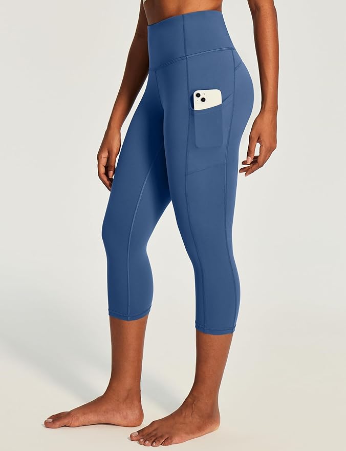 Ewedoos Capri Leggings for Women High Waisted Yoga Pants with Pockets for Women Tummy Control Workout Leggings Yoga Capris