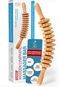 Bruizex Wood Therapy Massage Tool, Lymphatic Drainage Massage Roller Stick - Leg, Back & Thigh Muscle Roller for Post Liposuction & Fibrosis Treatment, 360 Lipo, Tummy Tuck & BBL, Lipo Foam