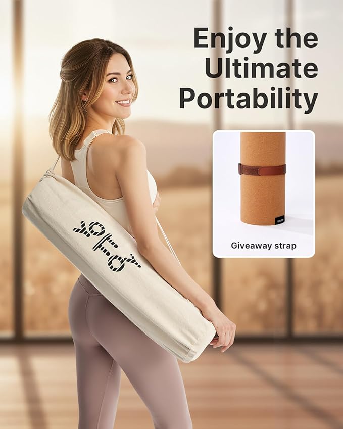 YOTTOY Yoga Mat,Non-Slip Hot Yoga Mat with Anti-Tear Design and Friendly Natural Rubber Mat with Strap and Bag