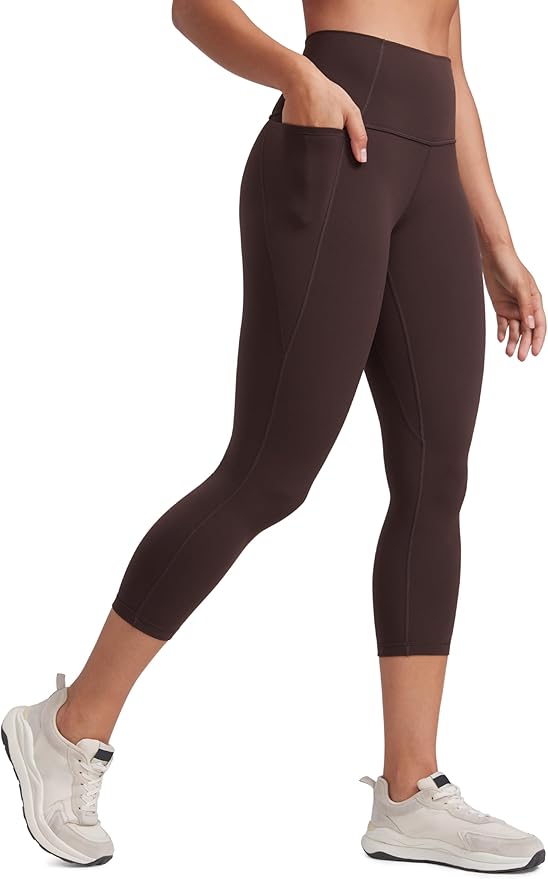 CRZ YOGA Butterluxe Workout Capri Leggings Pockets 21" - High Waisted Gym Athletic Womens Crop Yoga