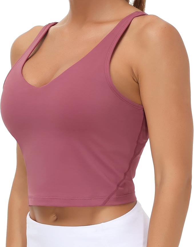THE GYM PEOPLE Womens' Sports Bra Longline Wirefree Padded with Medium Support