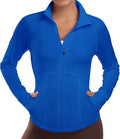 Women's Athletic Jackets Lightweight Sport Workout Jackets Zip Up Running Jackets with Thumb Holes for Gym Yoga