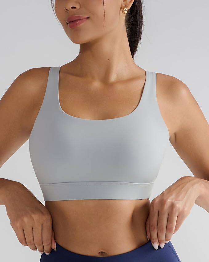 RUNNING GIRL Sports Bra for Women High Support, Molded Cup High Impact Sports Bras with Sewn in Pads Workout Running Bra