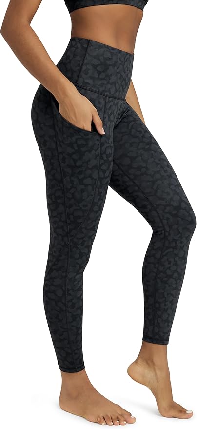 ODODOS Women's High Waisted Yoga Leggings with Pockets, Tummy Control Non See Through Workout Athletic Running Yoga Pants
