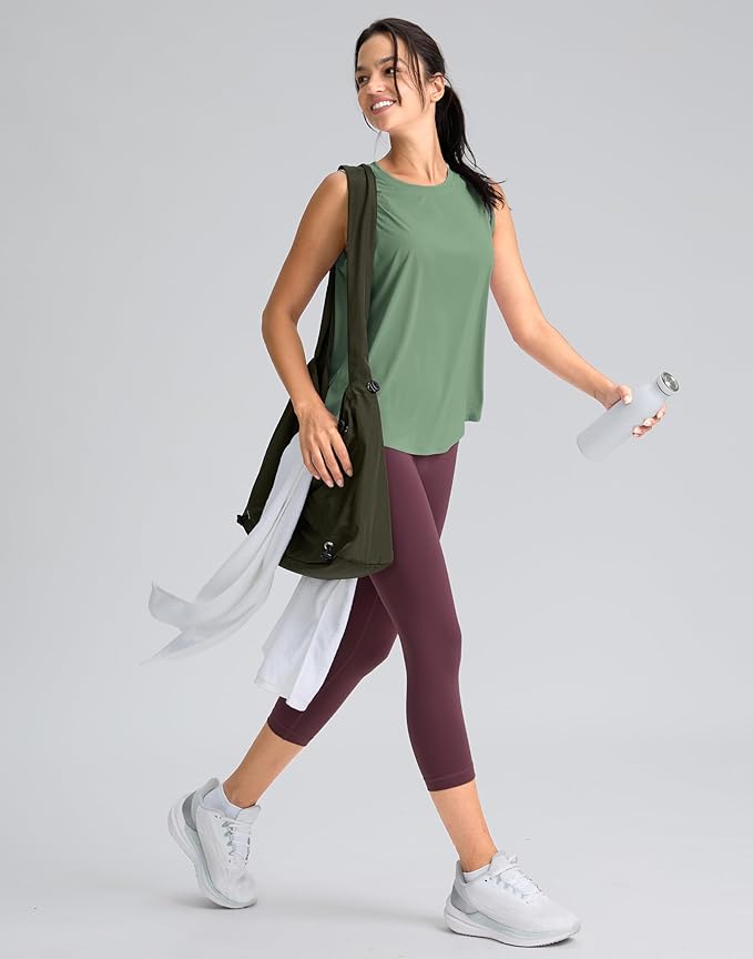 SANTINY Women's Sleeveless Workout Tops Breathable Lightweight Active Tennis Yoga Shirts Athletic Running Tank Tops for Women