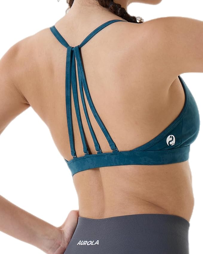 AUROLA Mercury Workout Sports Bras Women Athletic Removable Padded Backless Strapy Minimal Crop Top