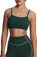 Aoxjox Women's Workout Sports Bras Takes Two Bra High Impact Training Fitness Running Yoga Crop Tank