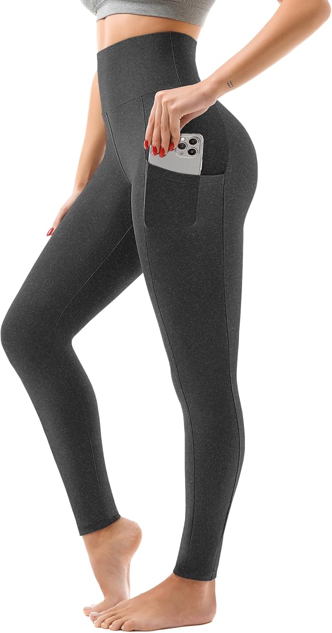 SINOPHANT High Waisted Leggings with Pockets Women, Full Length Capri Buttery Soft Stretchy Yoga Pants