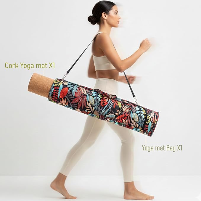 Cork Yoga Mat, 72 * 27 Non-Slip Yoga Mat & Waterproof Mat Bag, Eco-Friendly Exercise Mat for Hot Yoga, Gym, Travel, Men & Women