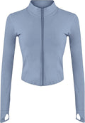 Tanming Women's Full Zip Seamless Workout Jacket Running Yoga Slim Fit Track Jacket