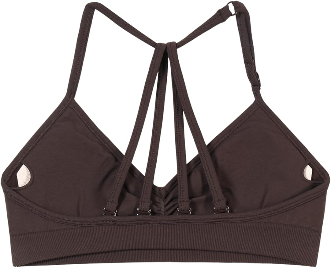 AUROLA Mercury Workout Sports Bras Women Athletic Removable Padded Backless Strapy Minimal Crop Top