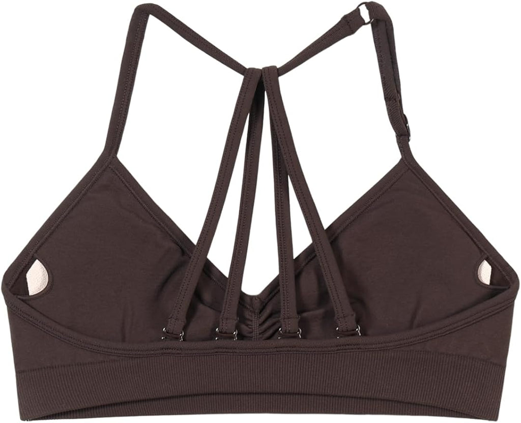 AUROLA Mercury Workout Sports Bras Women Athletic Removable Padded Backless Strapy Minimal Crop Top