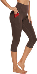 Stelle Women's Capri Yoga Pants with Pockets Essential High Waisted Leggings for Workout