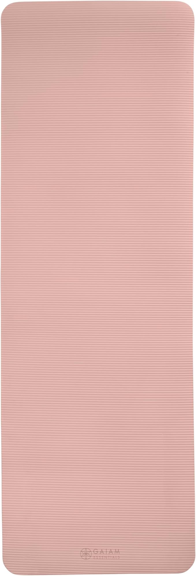 Gaiam Yoga Mat, Pilates & Exercise Mat, Thick 2/5" (10mm) Workout Mat with Easy-Cinch Carrying Strap for Home & Gym Workouts