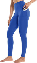 ENERBLOOM Workout Leggings with Pockets for Women High Waist Yoga Pants 25"/28" Cream Soft Lightweight Athletic Gym Tights
