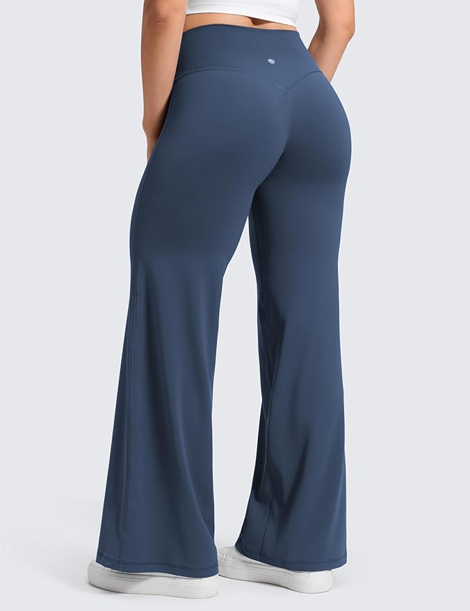 CRZ YOGA Softretch No Front Seam Wide Leg Pants 28''/ 30''/ 32" for Women - High Waist Yoga Lounge Buttery Soft Comfy Casual