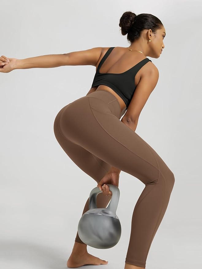 ODODOS Women's High Waisted Yoga Leggings with Pockets, Tummy Control Non See Through Workout Athletic Running Yoga Pants