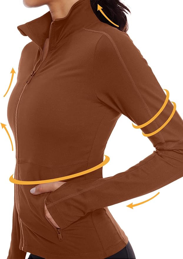 VUTRU Women's Workout Yoga Jacket Full Zip Running Athletic Track Jacket