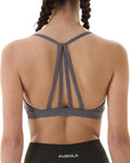 AUROLA Mercury Workout Sports Bras Women Athletic Removable Padded Backless Strapy Minimal Crop Top