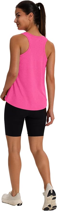 WIHOLL Women's Workout Tank Tops Sleeveless Athletic Racerback for Gym Yoga Running - Summer Fitness Tops Scoop Neck (S-XXL)