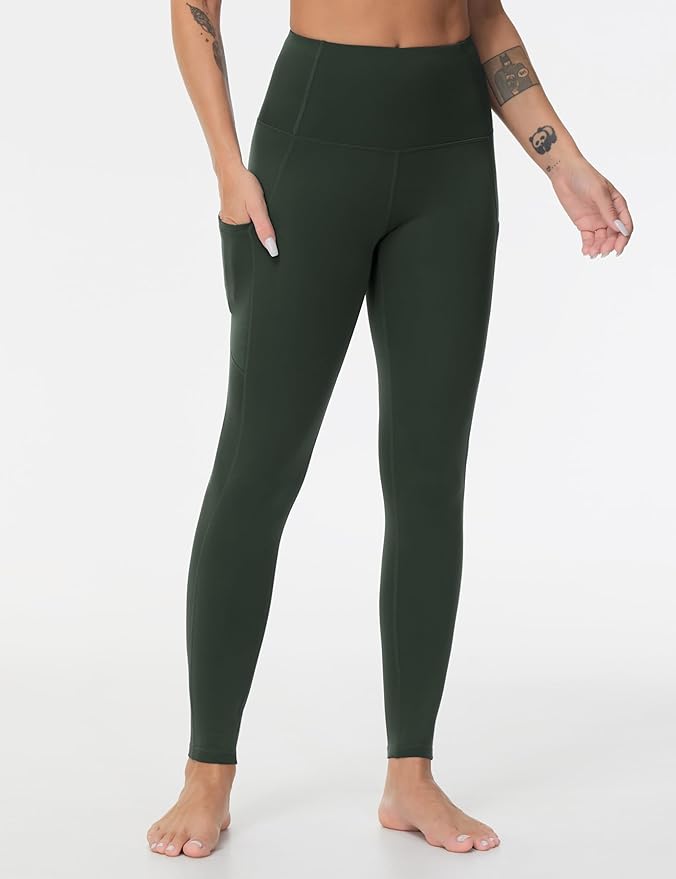 Dragon Fit High Waist Yoga Leggings with 3 Pockets,Tummy Control Workout Running 4 Way Stretch Yoga Pants
