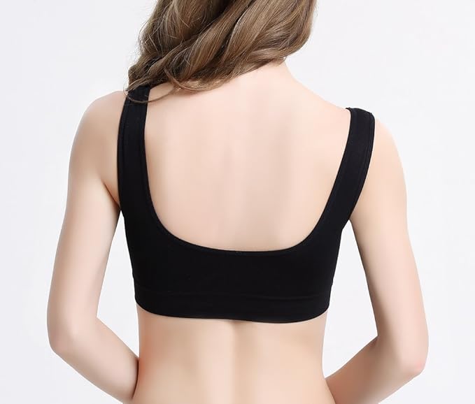 Vermilion Bird Women's 3 Pack Seamless Comfortable Sports Bra with Removable Pads