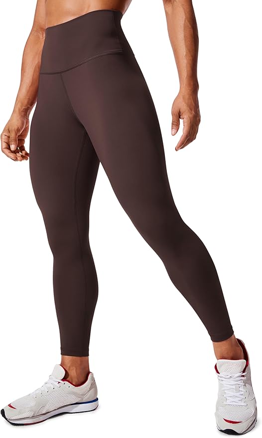 CRZ YOGA Women's Hugged Feeling Compression Leggings 25 Inches - Thick High Waisted Tummy Control Workout Pants Tights