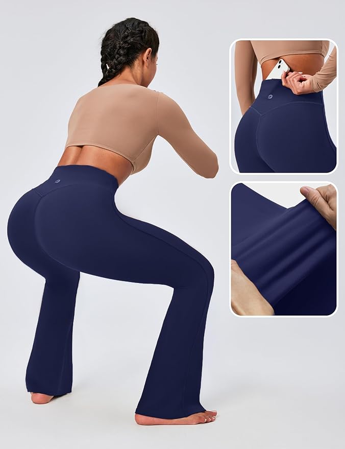 IUGA Flare Leggings for Women Tummy Control Flared Leggings No Front Seam Yoga Pants Women High Waisted Workout Bell Bottoms