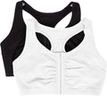 Fruit of the Loom Women's 96014PK Comfort Cotton Blend Front Close Sports Bra 2 Pack