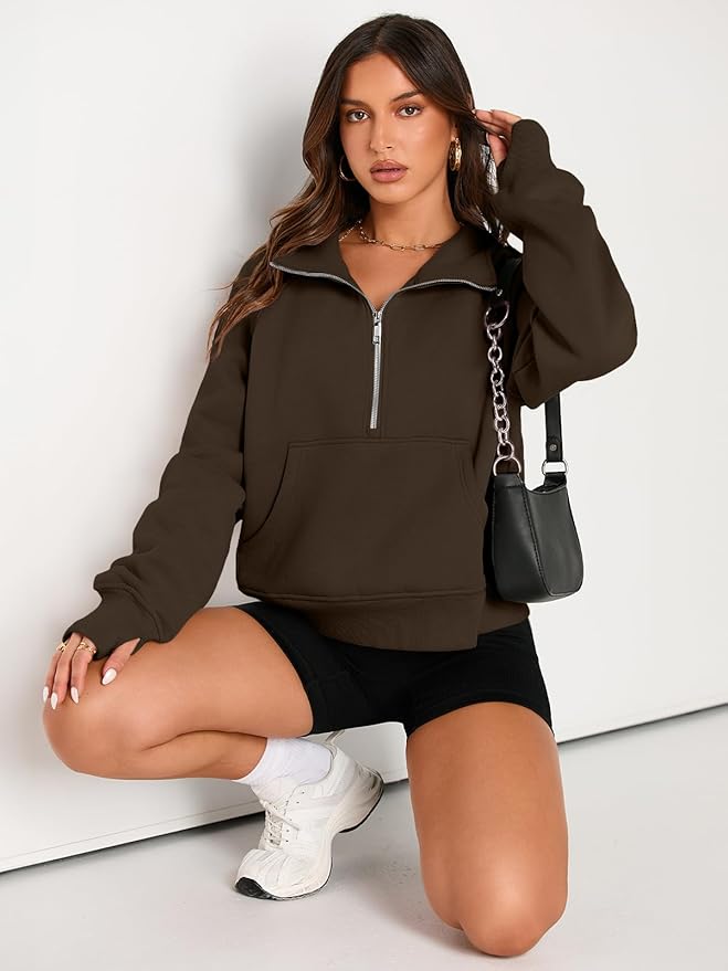 AUTOMET Womens Sweatshirts Half Zip Cropped Pullover Fleece Quarter Zipper Hoodies 2026 Fall Fashion Outfits Clothes