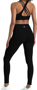 POPSUGAR 2 Piece Workout Sets for women, High Waist Leggings and Sports Bra Yoga Set Matching Gym Pilates Running Work Outfit