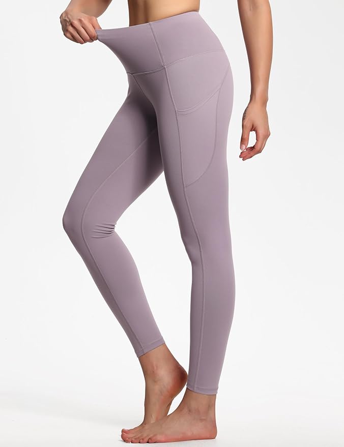 THE GYM PEOPLE Thick High Waist Yoga Pants with Pockets, Tummy Control Workout Running Yoga Leggings for Women