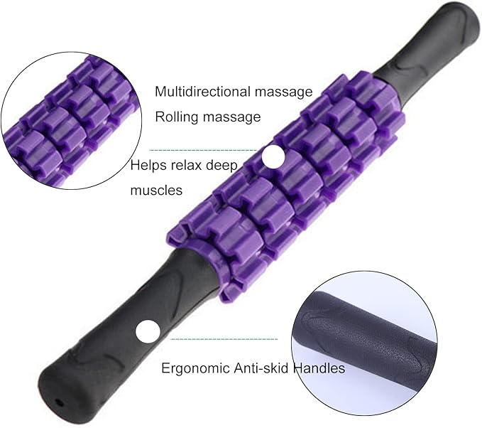 Muscle Roller Stick Massager for Leg & Body, Lymphatic Body Roller Liposuction Massager Stick Relief Sore Muscle Tightness for Athletes, Yoga, Physical Therapy Liposuction