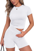 ZOOSIXX Two Piece Workout Sets for Women - Summer Outfits 2 Piece Short Gym Sets Casual Lounge Vacation Matching Clothing