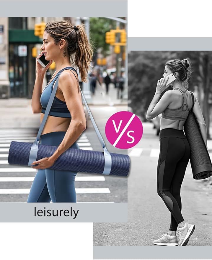Yoga Mat Strap with Carabiner Clip, Adjustable Carrier for Yoga Mats, Sky Blue [MAT NOT Included]