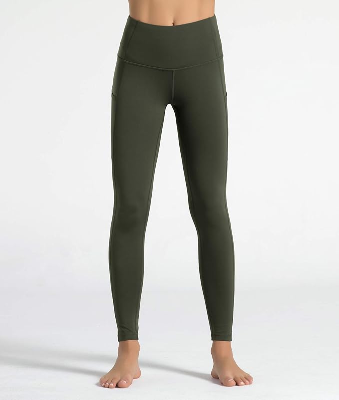 Dragon Fit High Waist Yoga Leggings with 3 Pockets,Tummy Control Workout Running 4 Way Stretch Yoga Pants