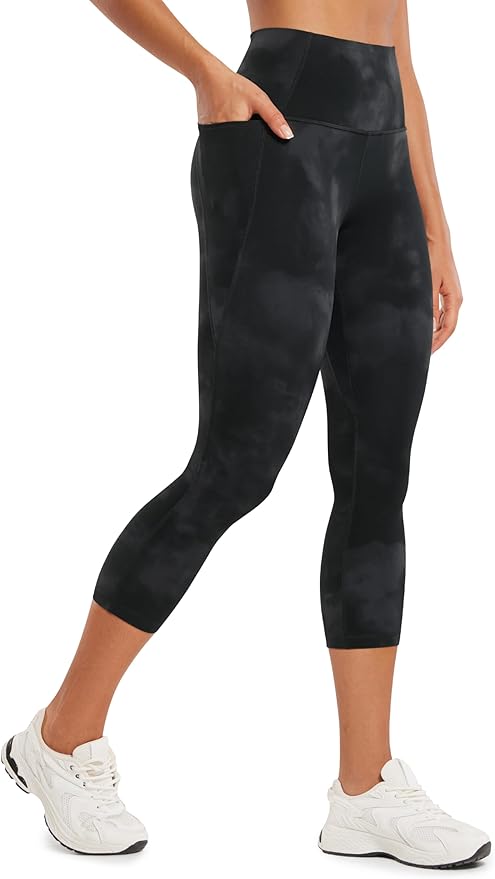 CRZ YOGA Butterluxe Workout Capri Leggings Pockets 21" - High Waisted Gym Athletic Womens Crop Yoga