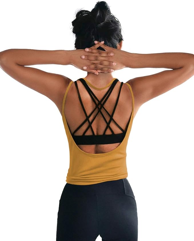 OYANUS Womens Summer Workout Tops Sexy Backless Yoga Shirts Open Back Activewear Running Sports Gym Tank Tops