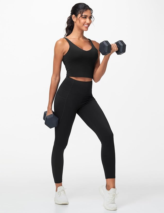 Dragon Fit Women's High Waisted Yoga Leggings Stretchy Tummy Control Gym Workout Pants with Pockets