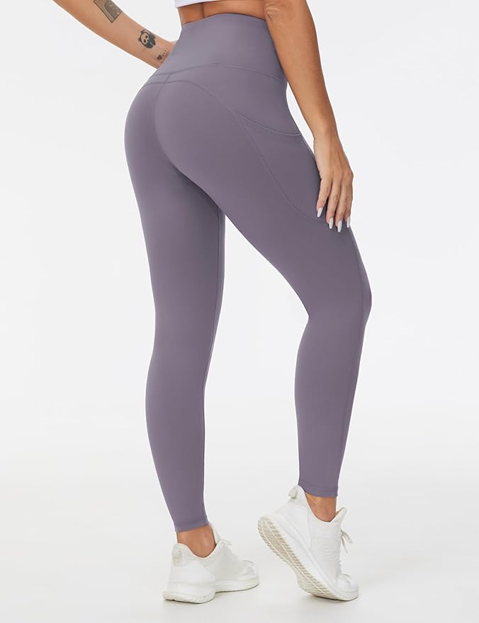 THE GYM PEOPLE Thick High Waist Yoga Pants with Pockets, Tummy Control Workout Running Yoga Leggings for Women