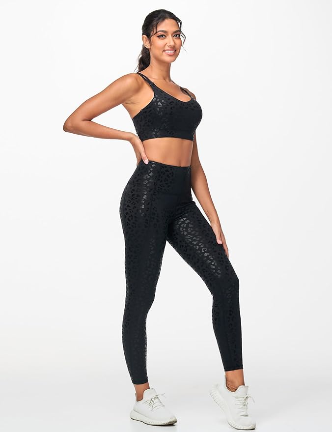 Dragon Fit Women's High Waisted Yoga Leggings Stretchy Tummy Control Gym Workout Pants with Pockets