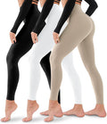 3 Pack Leggings for Women-No See-Through High Waisted Tummy Control Yoga Pants Workout Running Legging