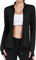 Women's Workout Jackets Full Zip Running Yoga Jackets Lightweight Athletic Clothes with Thumb Holes