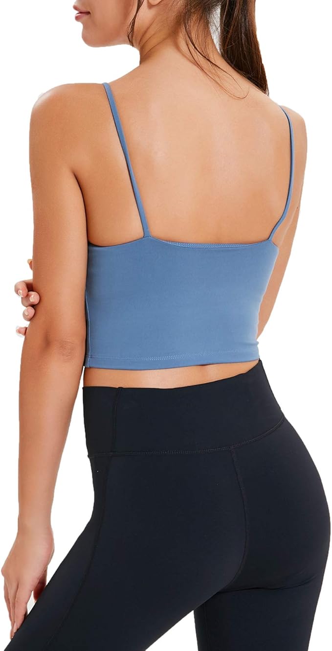 Lemedy Women Padded Sports Bra Fitness Workout Running Shirts Yoga Tank Top