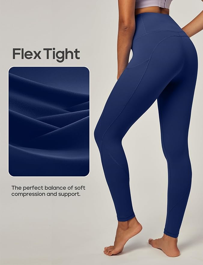 IUGA Leggings with Pockets for Women High Waisted Yoga Pants Women Tummy Control Workout Compression Running Leggings